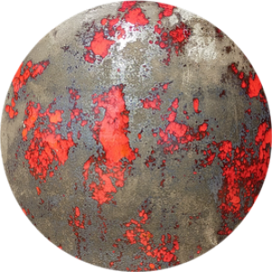 Patine rouge sur terre noire