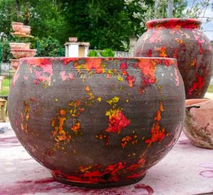 pot demi sphere terre noire flamboyant