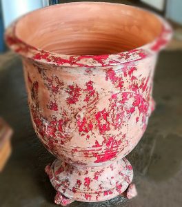 Vase d'Anduze terre rouge patine rouge