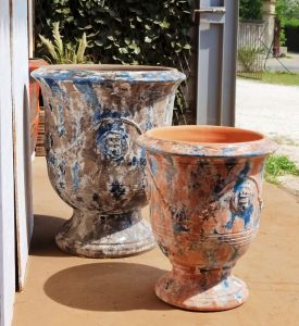 Vase d’Anduze patine bleue
