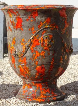 vase d'Anduze terre noire patine flamboyante Vase d'Anduze artisanal