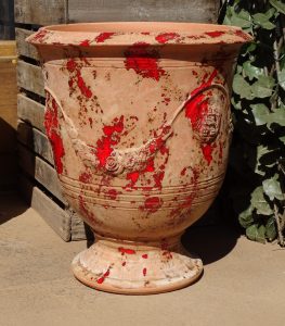 Vase d'Anduze terre rouge patine rouge