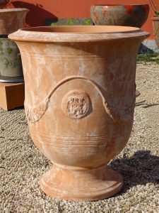 Vase d'Anduze terre rouge patine opaline